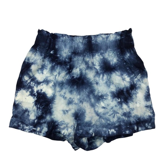 Nordstrom Abound Shorts Elastic Waist Pull On Blue White Tie Dye Lightweight XS
